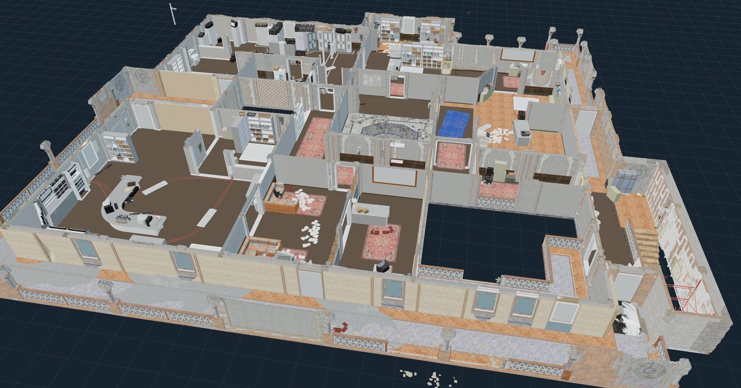 Border's second floor, viewed from the saved 3D camera angle